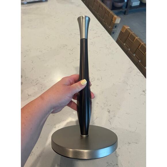 Other - Stainless and faux leather paper towel holder